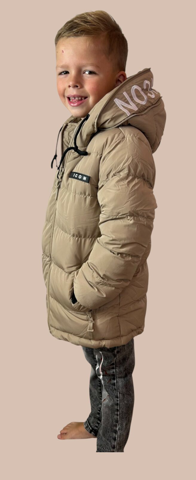 ICON fleecevoering winterjas Beige - Afbeelding 2